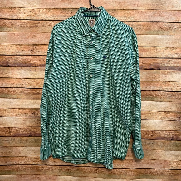 Cinch Other - Cinch Green Geometric Western Shirt Medium